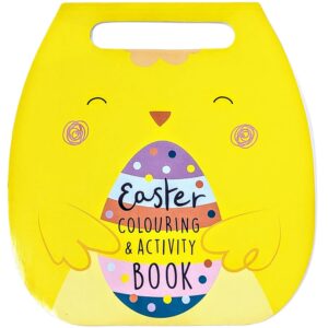 Easter Colouring Book for Kids – Fun Activity Book with Stickers & Puzzles – 15 Colouring Pages, 15 Activities, 54 Stickers – Carry Handle for Travel – Easter Gifts for Boys & Girls