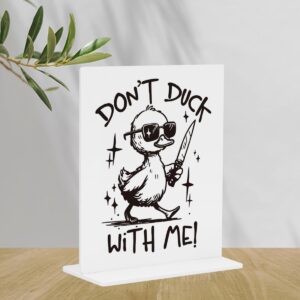 Funny Party Farmhouse Decor Sign – Quirky Office Touch, Elegant Desk Decor for Workspaces, Hilarious Gag Gifts for Teammates, Adds Fun to Home Bathrooms, Acrylic 4 × 4.7 Inches