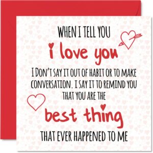 Cute Valentines Card for Him Her – I Love You, You Are The Best Thing, Anniversary Birthday Card Boyfriend Girlfriend Husband Wife Partner, 145mm Romantic Greeting Cards Fiance Fiancee