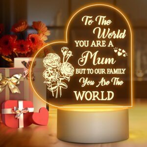 Winzwon Birthday Gifts for Mum, Mothers Day Mum Gifts Night Light Acrylic Lamp Room Decoration, Personalised Presents for Stepmum, Nanny, Grandma