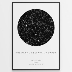 The Day You Became My Daddy Star Map Print – Father’s Day Gift – First Fathers Day Gift