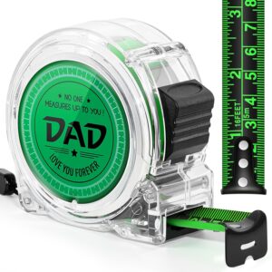 Gifts for Fathers Day Dad Gifts, Personalised Christmas Birthday Anniversary Presents for Dad from Daughter, Son Tape Measure（5M/16FT-Clear)