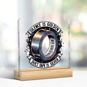 Funny Office Bathroom Decor Sign – Humorous Desk Accessory for Women & Men, Entertaining Gag Gift for Friends, Playful Sign for Office or Bathroom, Quirky Decor Piece, Acrylic 4 × 4 Inches