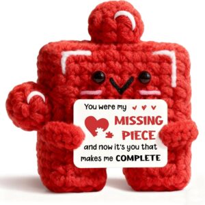 Sayregifty Valentines Day Gifts for Her, Handmade Crochet Puzzle Piece Plush, Cute Romantic I Love You Gifts Anniversary Meaningful Valentines Gifts for Her Girlfriend Wife