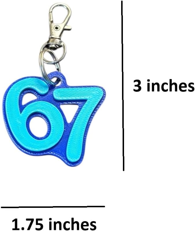 6 7 Meme Keychain Set, Funny Trending Backpack Charm for Kids and Teens, Viral Six Seven Novelty Gift, 3 Pack - Image 4