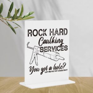 Funny Party Farmhouse Decor Sign – Quirky Office Flair, Elegant Desk Decor for Spots, Amusing Gag Gifts for Mates, Beautifies Home Baths, Acrylic 4 × 4.7 Inches