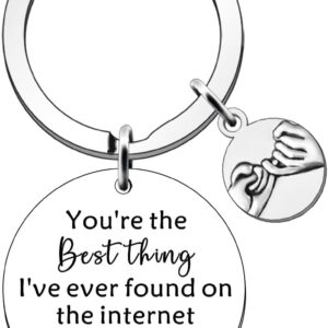 You’re The Best Thing I Found on The Internet Gifts for Boyfriends Valentines Day Anniversary Keyring Gifts for Him Her I Love You Gifts for Him Girlfriend Christmas Couple Gifts