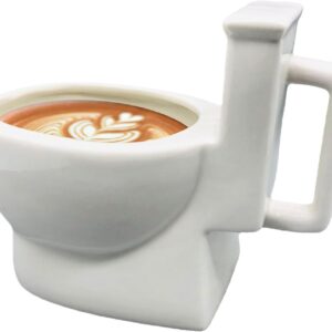 Toilet Coffee Mug, Toilet Mug Ceramic 12Oz Poop Mug Novelty Toilet Mug Coffee Cup Beverage Cup with Hidden Poop Inside Gag Gift for Prank April Fool’s Day White, Poop Mug