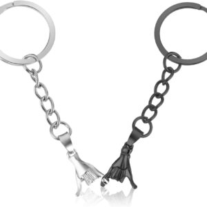 Ouligay 2Pcs Matching Couple Keyring Pinky Promise Gifts Best Friend Birthday Friendship Gifts for Women Romantic Valentines Gifts for Boyfriend His Her Bf Girlfriend Husband Wife I Love You Gifts