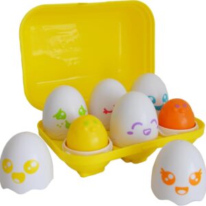 Toomies Hide and Squeak Eggs Baby Toy – Baby Box of Big Eggs with 3 Squeak Chicks & 3 Rattle Chicks – Colour & Shape Sorter Baby Sensory Toys – Toddler Toys & Baby Toys 6 Months Plus to 36 Months