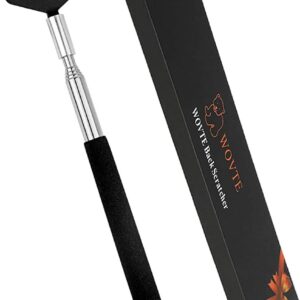 Back Scratcher, WOVTE Black Portable Extendable Stainless Steel Telescoping Back Massager for Adults Men Women Itch Relief (7.87 to 26.77 Inch)