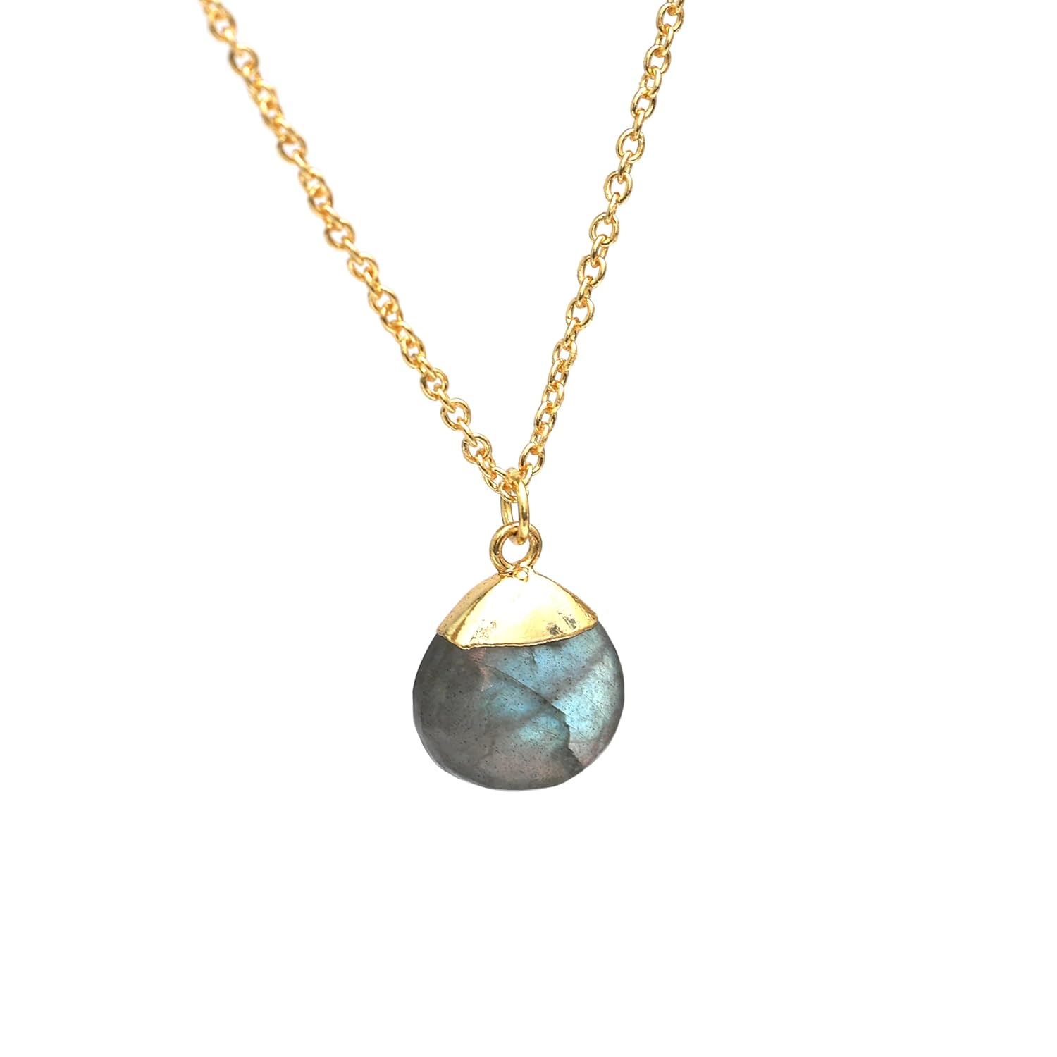 Gempires Labradorite Crystal Pendant Necklace Handmade Gemstone Teardrop Jewelry Hypoallergenic 18 Inch Gold Plated Elegant Trending Fashion Jewelry - Image 4
