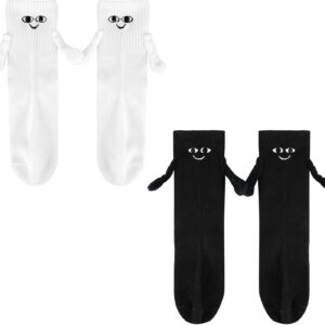 Boyfriend Gifts, 2 Pairs Funny Magnetic Couple Socks, Gifts For Boyfriends, Anniversary Valentines Gifts For Him, Holding Hands Socks, Birthday Valentine’s Day Christmas
