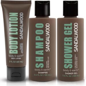 Gift Set for Men Bath and Body Wash Set Includes Sandalwood Shower Gel, Body Lotion, Shampoo,Self Care Gifts for Men,Fathers Day Gifts Box Birthday Valentines Gifts for Him,Christmas Gift