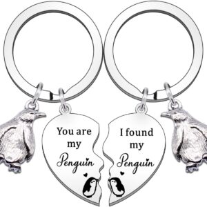 Couple Lover Romantic Valentines Gifts for Him Her You are My Penguin I Found My Penguin Keyring Keychain Boyfriend Girlfriend Husband Wife Birthday Anniversary Wedding Gift