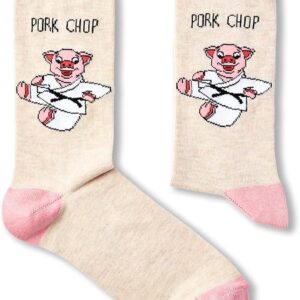 Urban Eccentric “Pork Chop” Funny Novelty Socks – Karate Pig Design – Quirky Gift for Men or Women – UK Size 6-11 – Cute & Comfy