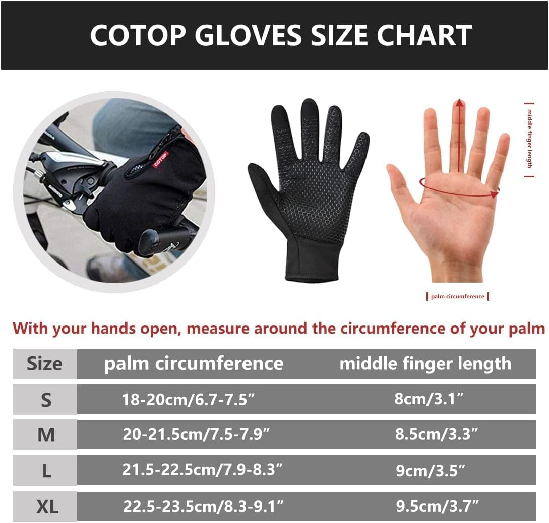 Winter Warm Gloves for Men Women, Outdoor Windproof Touchscreen Gloves Water Resistant Cycling Gloves Anti Slip Thermal Gloves for Running Cycling Walking Riding Driving - Image 7