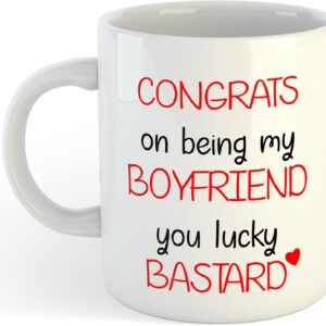 Congrats on Being My Boyfriend | Funny Gift Idea Cup Tea Coffee | 11oz White Mug