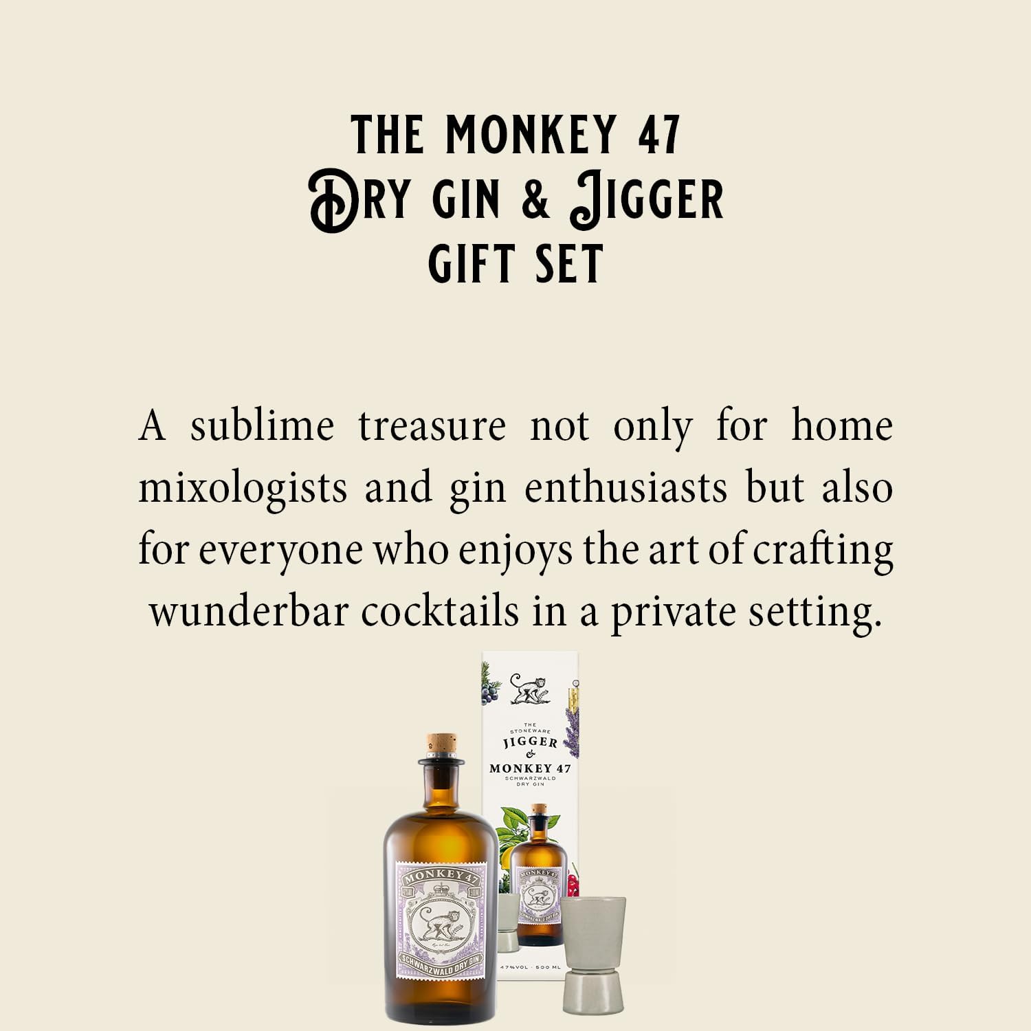 Monkey 47 Schwarzwald Dry Gin & The Stoneware Jigger Gift Set, 50cl - Image 3