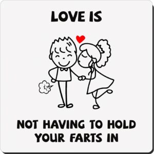 Valentines Gifts for Him:9.5 * 9.5CM Funny Coffee Cup Coaster, Mens Valentines Gifts for Him Boyfriend, Anniversary Presents for Men Husband on Birthday Christmas