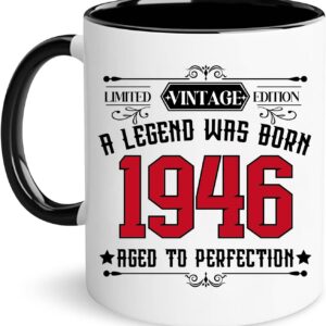 Tarklanda Vintage 1946 Coffee Mug, 80th Birthday Gifts for Men Women, Eighty Birthday Gift for Him 1946, Gift Ideas for 80 Year Old Female, Turning 80 Gift for Mom, Dad, Husband, ‌Grandpa‌, Granny