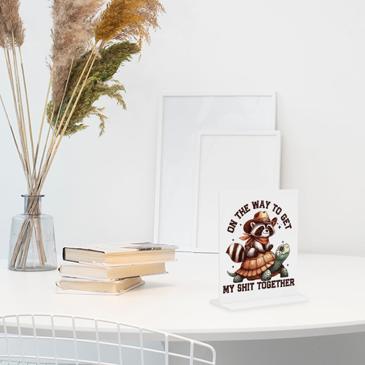 Funny Party Farmhouse Decor Sign - Quirky Office Touch, Elegant Desk Decor for Workspaces, Hilarious Gag Gifts for Coworkers, Adds Fun to Office Baths, Acrylic 4 × 4.7 Inches - Image 5