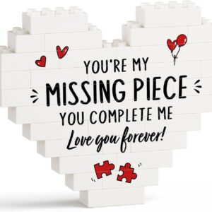 Valentine Day I Love You Gifts for Her, Him, Girlfriend, Boyfriend, Building Blocks Puzzle Plaque, Anniversary Birthday Valentine Present for Wife, Husband, Fiance, Romantic I Love You Plaque