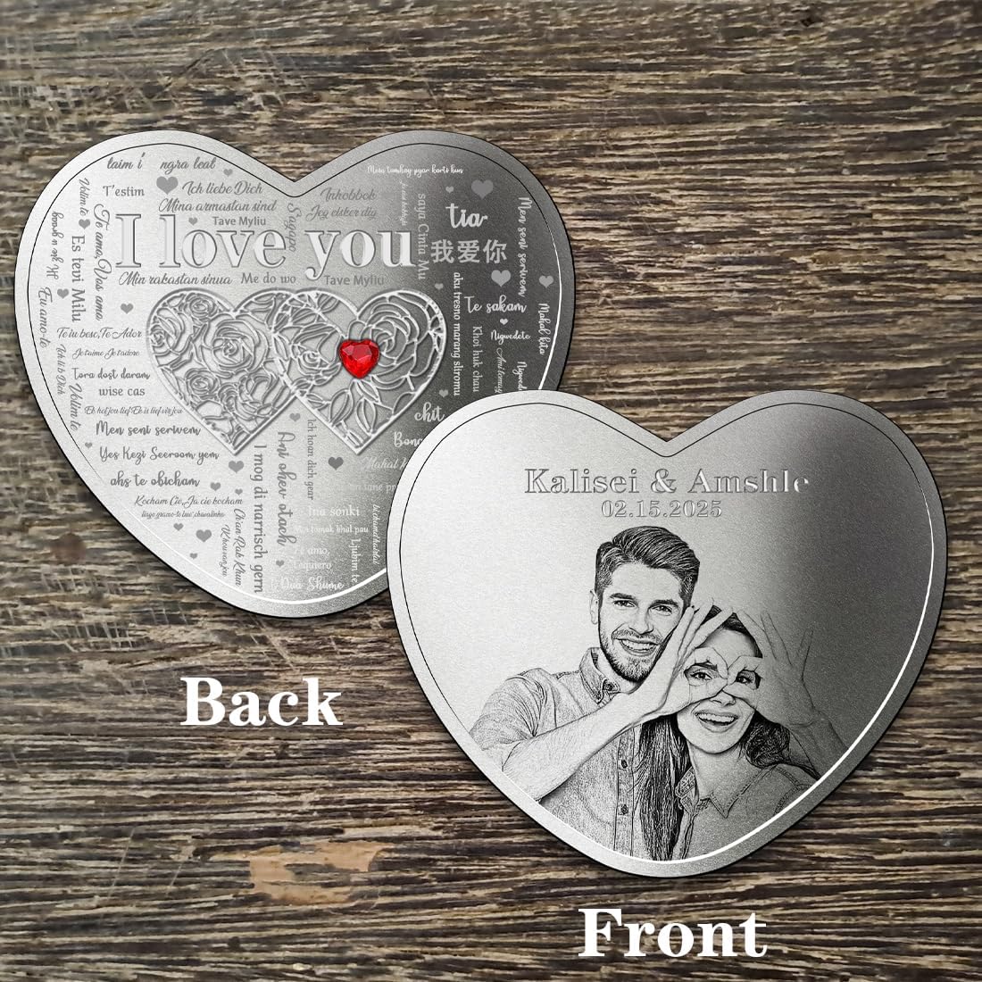 Personalized Photo Valentines Day Coins Custom I Love You Commemorative Coins Anniversary Valentines Day Gift for Couple Him/Her - Image 7