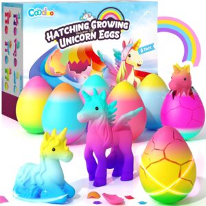 Unicorn Hatching Rainbow Eggs for Kids – 6 Pack Magic Growing Unicorn Toys for Girls Age 3-8 – Birthday Gifts, Easter Basket Stuffers & Party Favors for 3+ Year Old – Girl Gifts for Ages 3 4 5 6 7 8