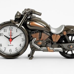Copper Top – Motorbike Alarm Clock Gift for Men & Women | Retro Motorcycle Desk Clock for Bedroom, Office, or Christmas Décor | Unique Collectible Present with Quartz Movement
