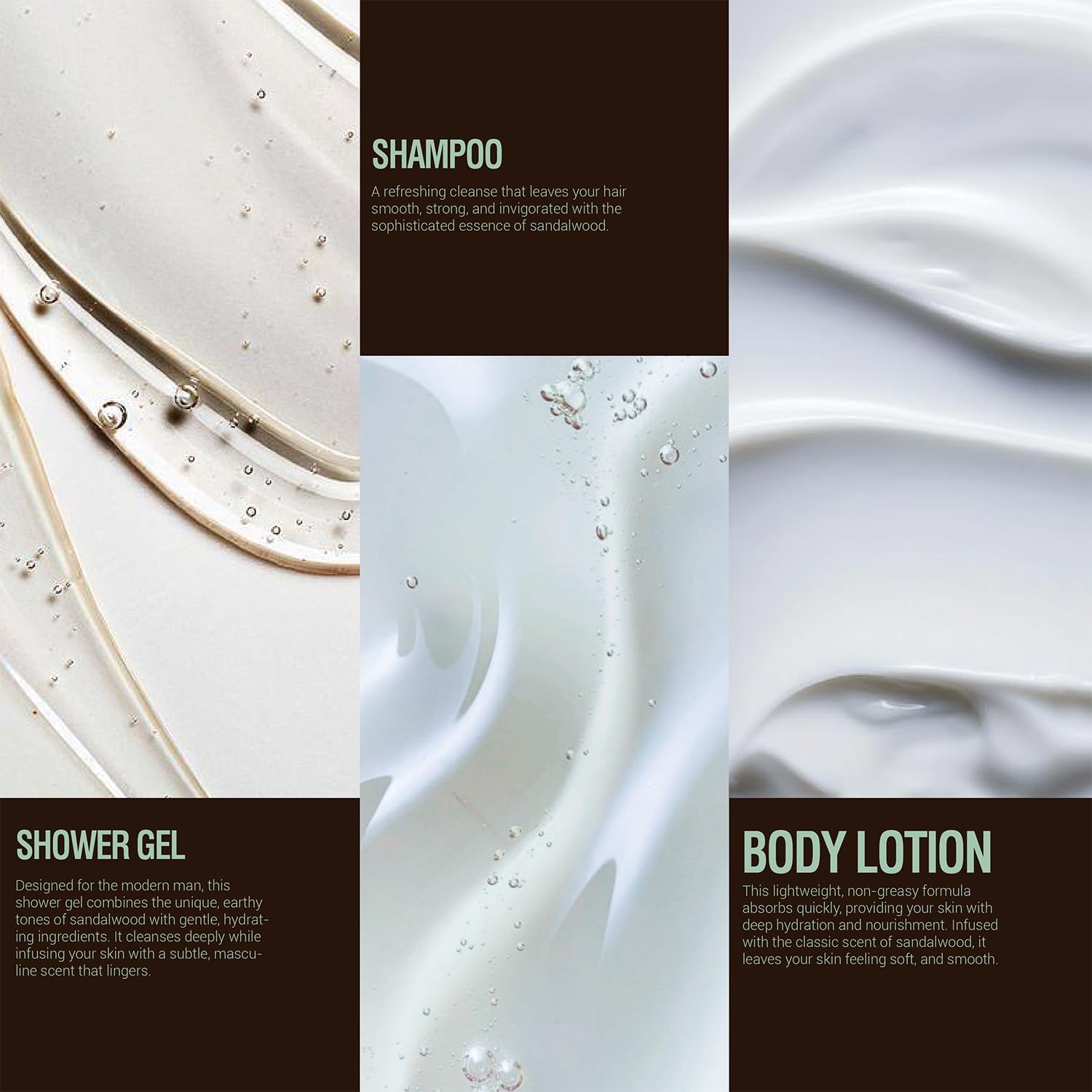 Gift Set for Men Bath and Body Wash Set Includes Sandalwood Shower Gel, Body Lotion, Shampoo,Self Care Gifts for Men,Fathers Day Gifts Box Birthday Valentines Gifts for Him,Christmas Gift - Image 4