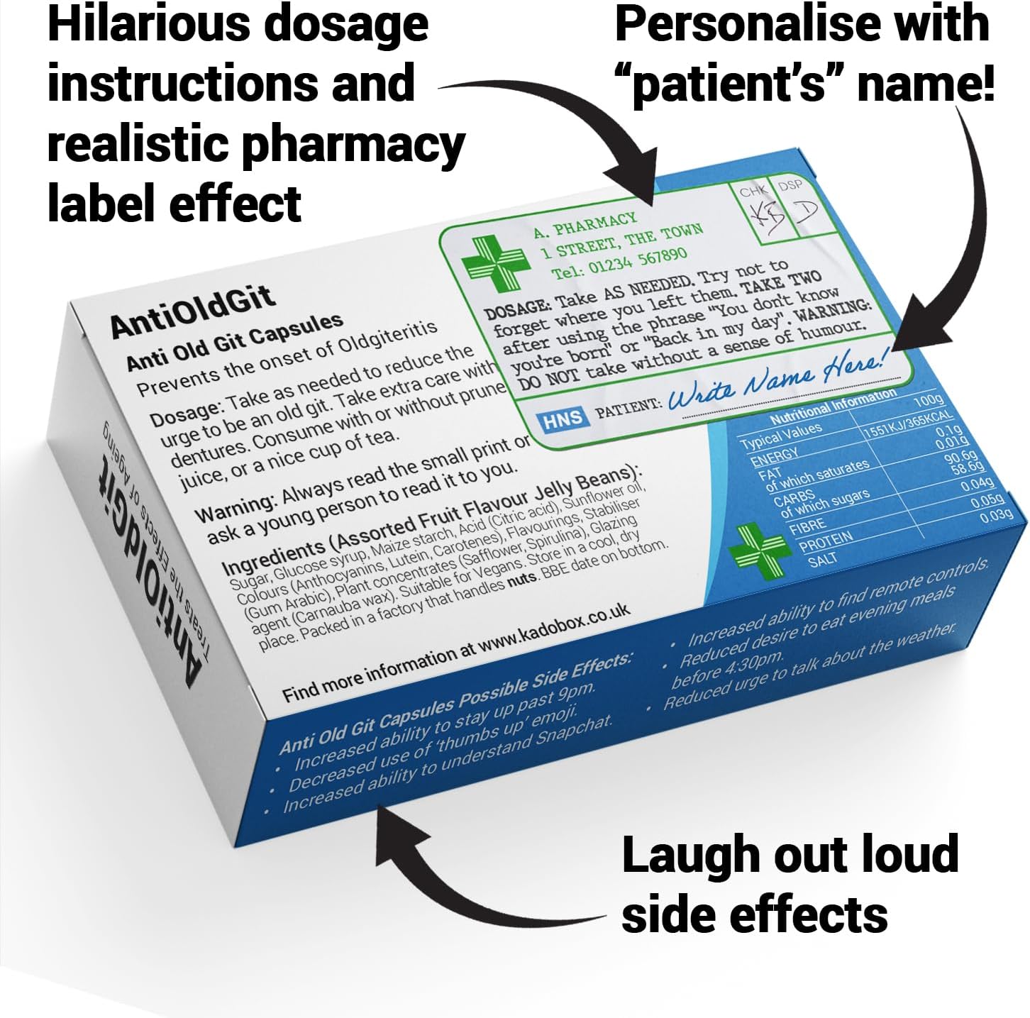 AntiOldGit - Joke Pill Box - Funny Gifts for Men, Gifts for Dad, Birthday and Retirement Gifts for Men, Gifts for Grandad, Dad Birthday Gift - Gifts for Those Who Have Everything - Image 3