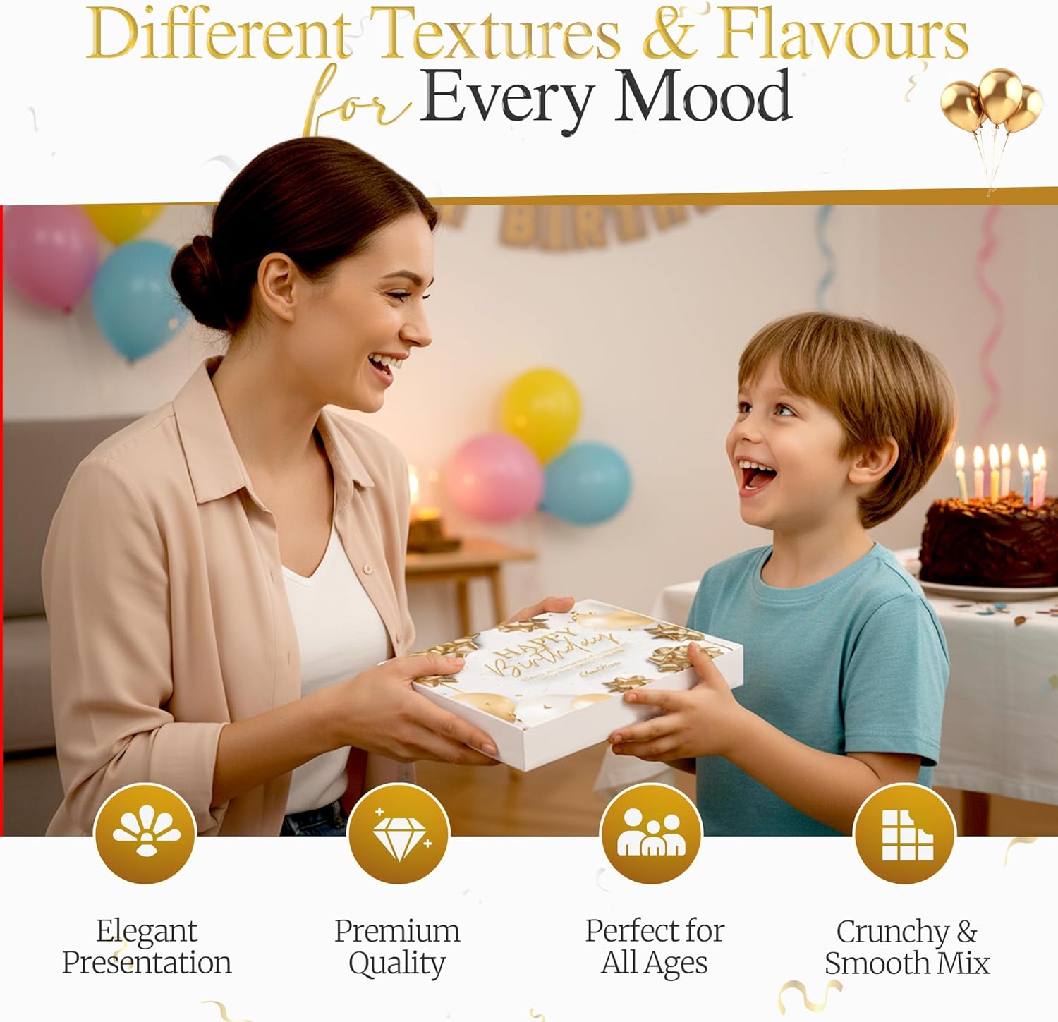 Chocoluxe Co Luxury Happy Birthday Chocolate Gift Box Hamper | Made with Assortment of Dairy Milk Selections | Birthday Gifts for Men/Women 20th 30th 40th 50th 60th 70th | Letterbox Friendly Gifts - Image 4