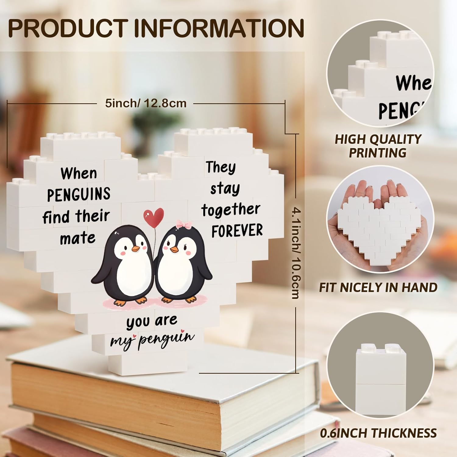 Valentines Gifts for Him Her, Anniversary Love Gifts for Boyfriend Girlfriend, Penguin Gifts for Wife Husband Couples on Valentines Birthday Christmas - Image 2