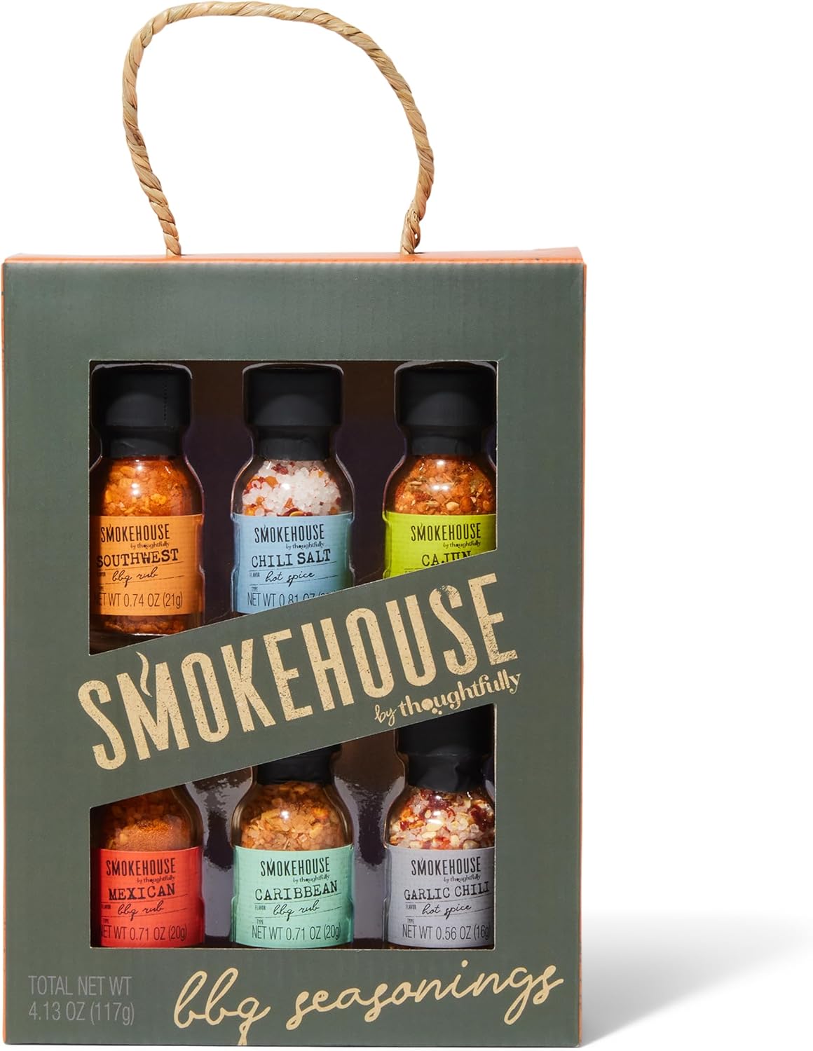 Thoughtfully Gourmet, BBQ Seasoning Collection, Variety 6 Pack, Flavours Include Southwest, Chilli Salt, Cajun, Mexican, Garlic Chilli Spice and Caribbean BBQ Rub, 25 mL Each - Image 7