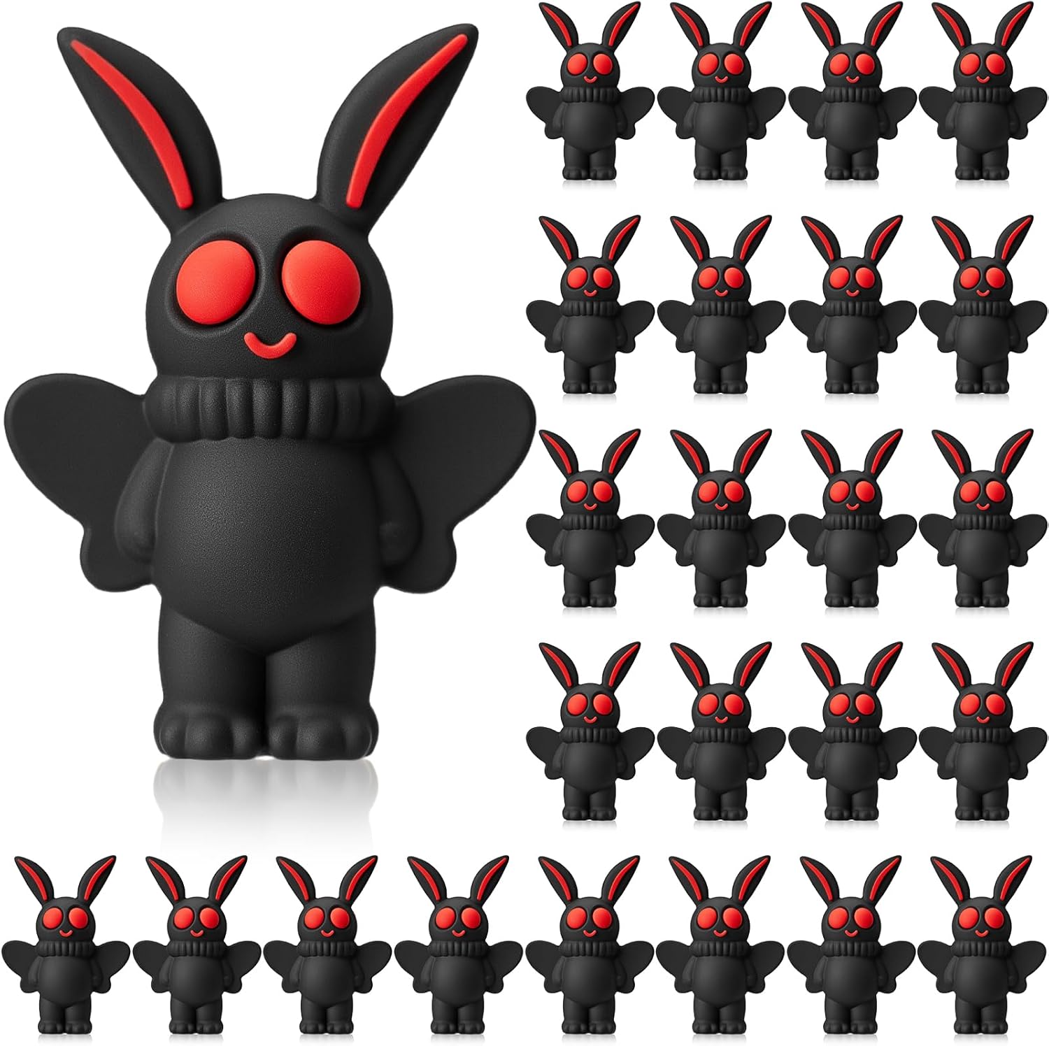 Chunful 25 Pcs Mini Mothman Figurines Small Moth Man Figures Tiny Mothman Statue for Cryptids Gag Gift Hide and Seek Props Cake and Garden Decor Christmas Birthday Holiday Party Gifts School Prizes
