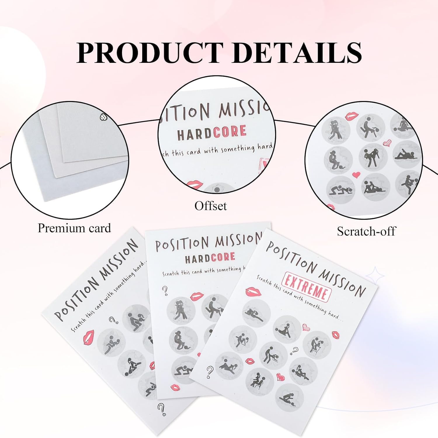 3PCS Naughty Scratch Cards for Him/Her Valentine's Day Funny Scratch Off Anniversary Birthday Card Rude Gift for Him Scratch Card with Full Course Meal Surprise Present for Boyfriend Husband - Image 4