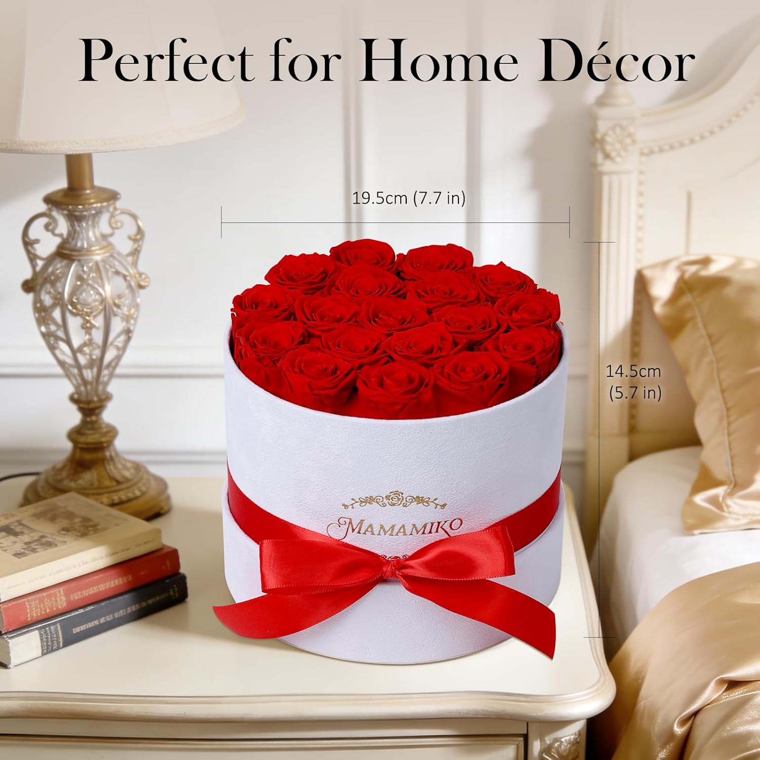 18 Preserved Roses in Suede Box - Eternal Red Rose for Her, Fresh Forever Flowers Gifts for Woman Wife Girlfriend on Valentine's Day, Birthday, Anniversary, Mother's Day - Image 5