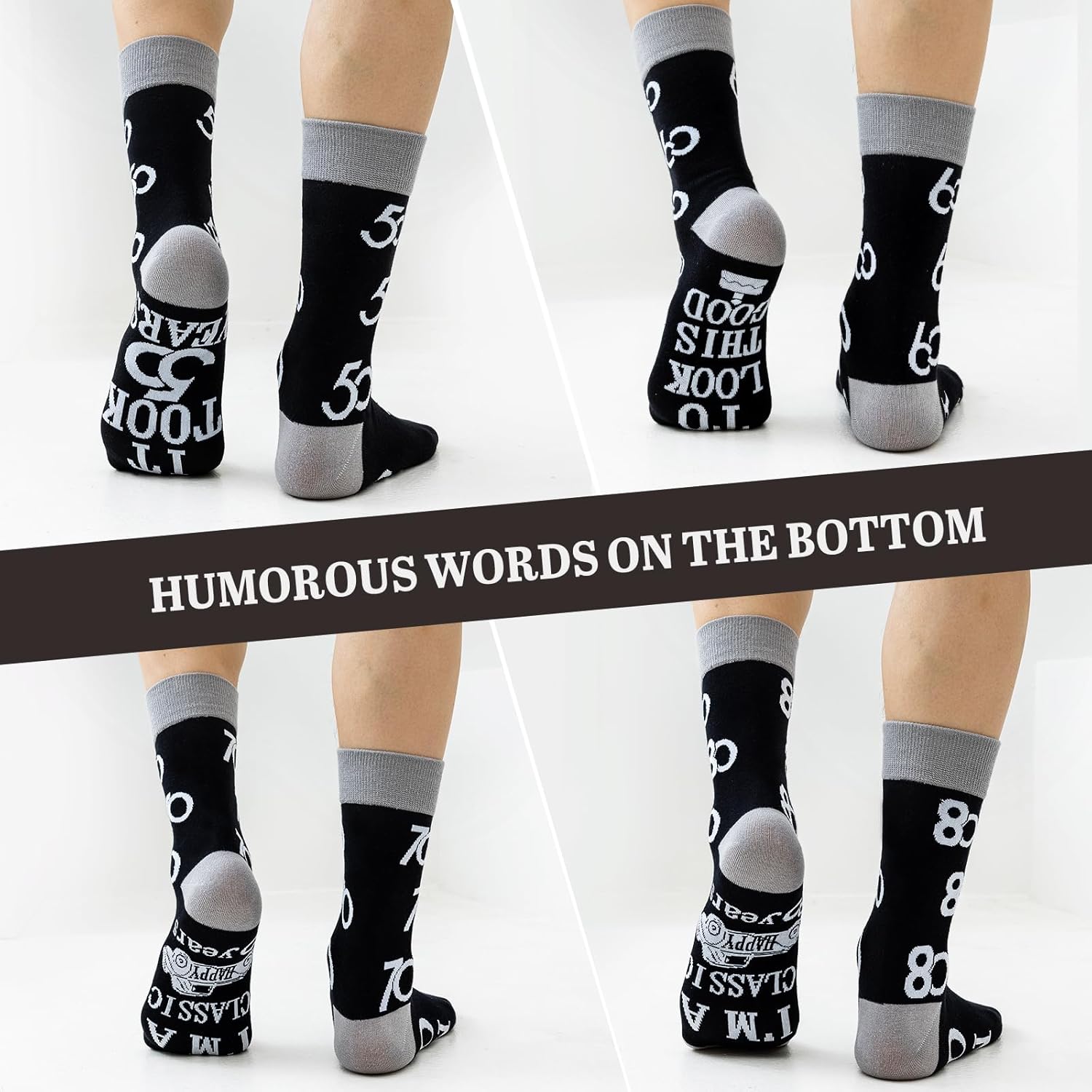Mens Socks Calf-length Cotton Size 9-11, Novelty Funny Birthday Socks Gift for Dad Grandad Husband Son Brother - Image 4