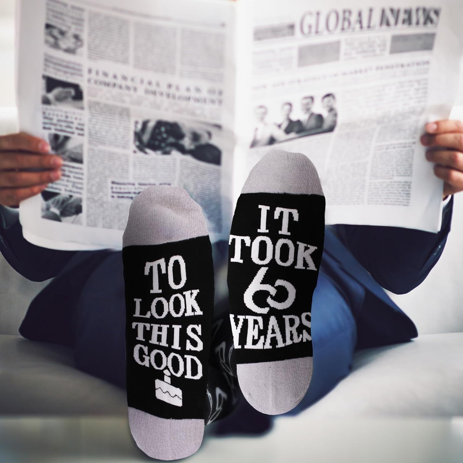 Mens Socks Calf-length Cotton Size 9-11, Novelty Funny Birthday Socks Gift for Dad Grandad Husband Son Brother - Image 2