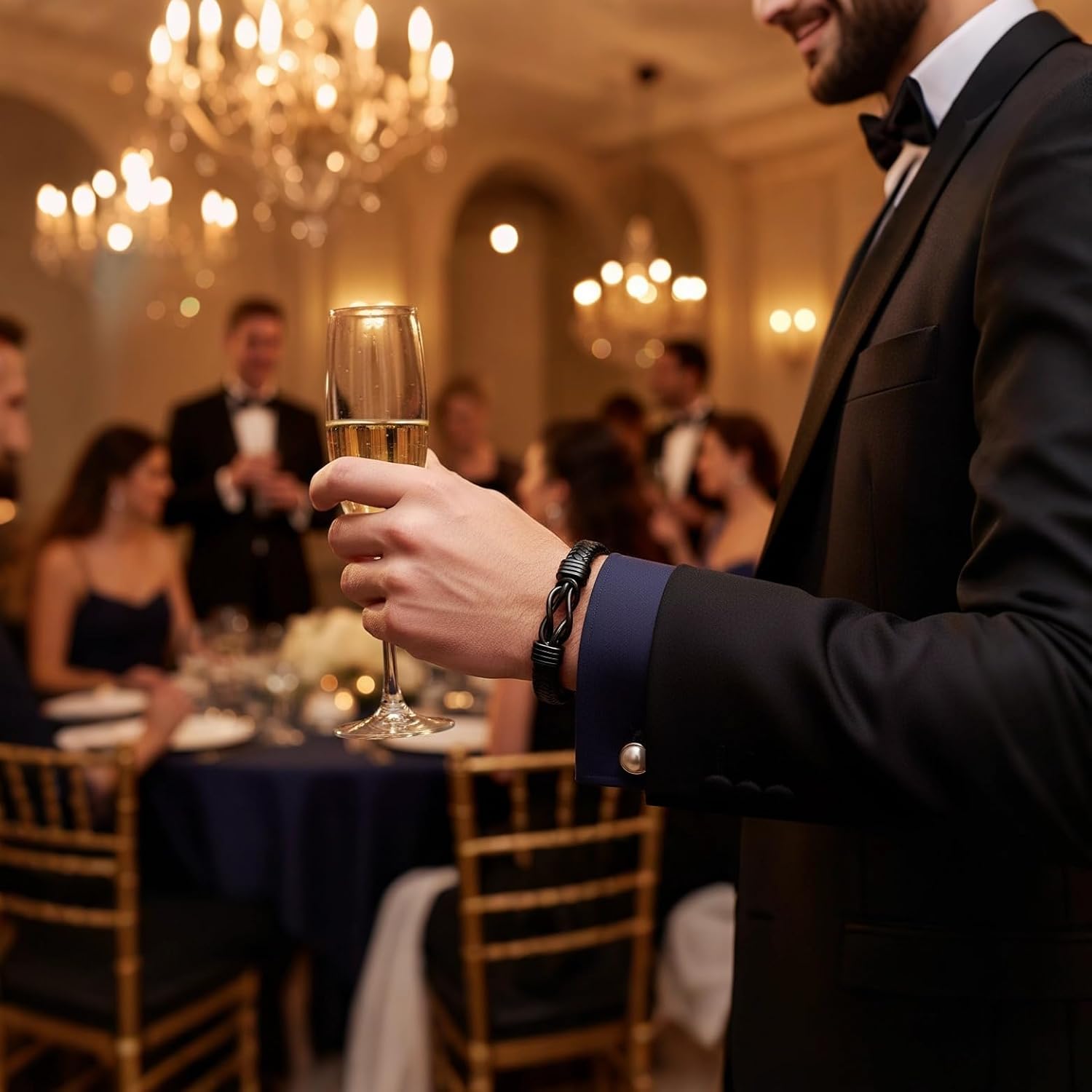 Gift To Men Husband Boyfriend Leather Bracelet for Men Boys Adjustable Black Leather Bracelets With Stainless Steel Magnetic Clasp Birthday Christmas Anniversary Valentines Gift - Image 6