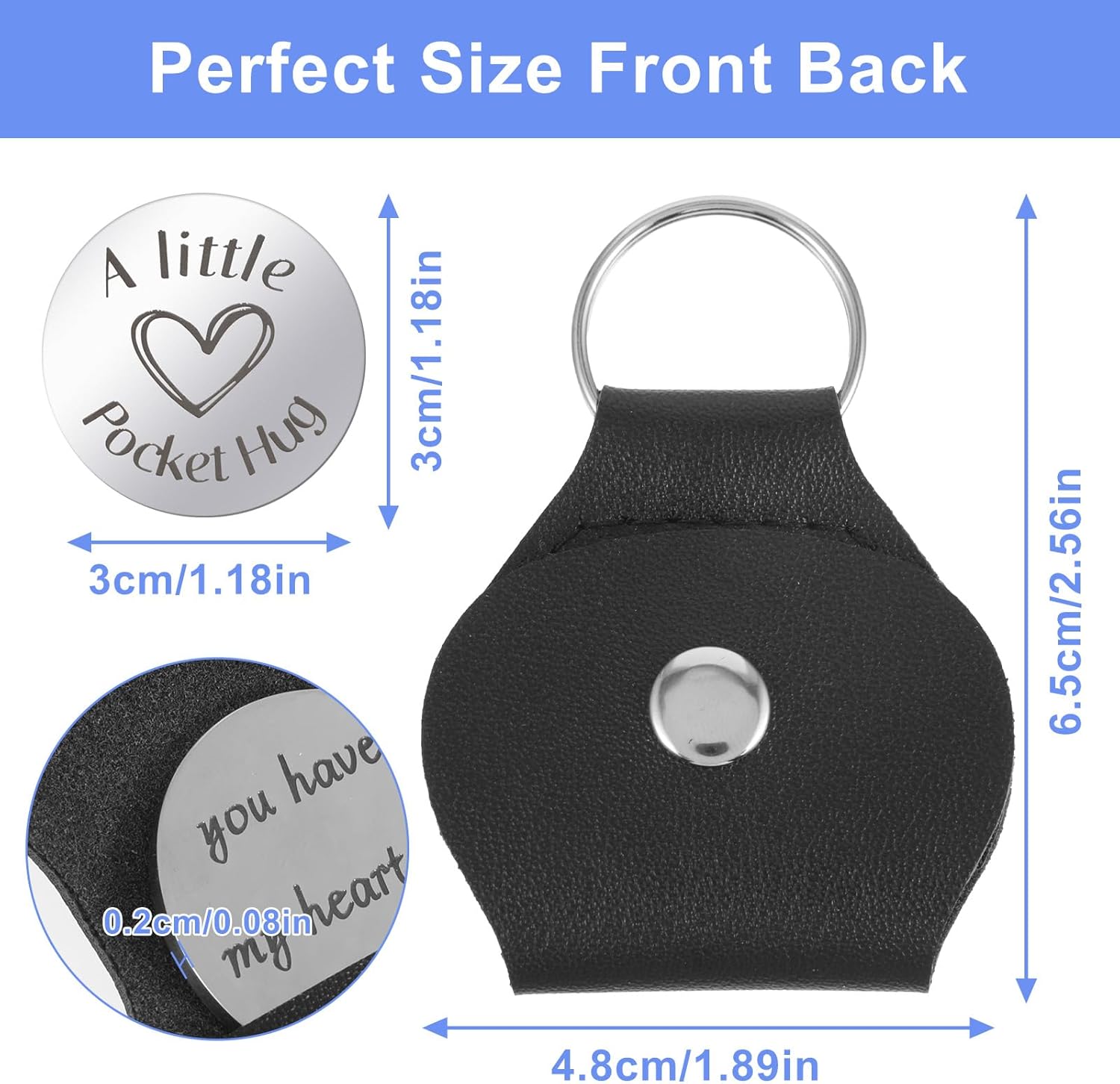 Pocket Hug Keyring Boyfriend Gifts Funny Boyfriend Birthday Gift for Girlfriend Him Her Couple Long Distance Relationship Gifts for Husband Wife Couple Men Bf I Love You - Image 3