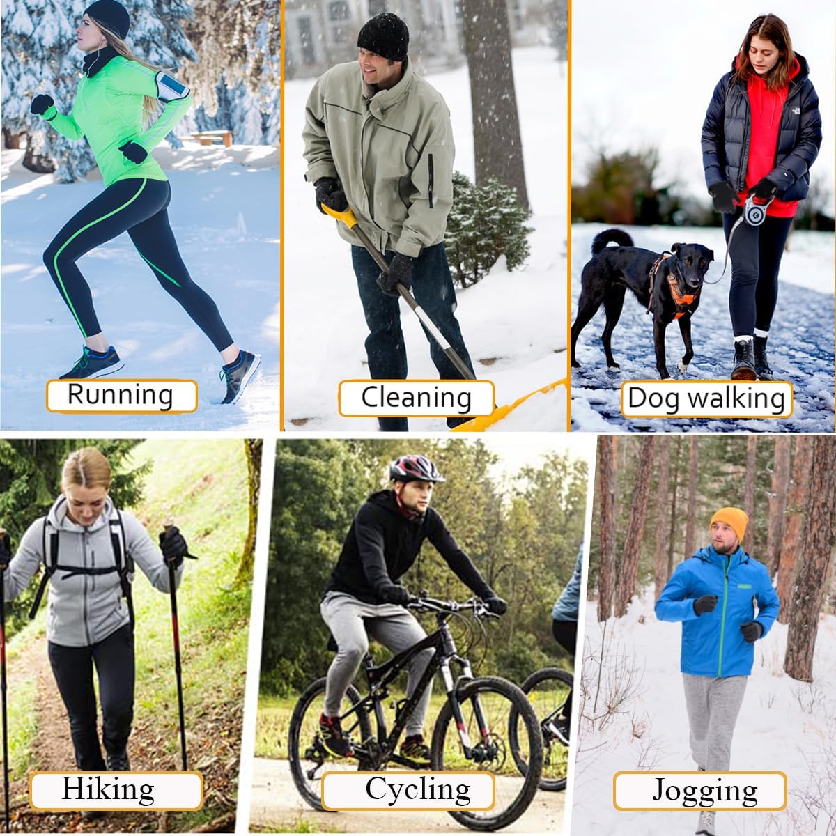 Winter Warm Gloves for Men Women, Outdoor Windproof Touchscreen Gloves Water Resistant Cycling Gloves Anti Slip Thermal Gloves for Running Cycling Walking Riding Driving - Image 6