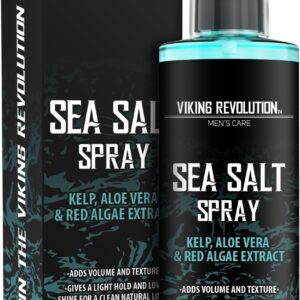Viking Revolution Sea Salt Spray for Hair Men – Hair Texturizing Spray with Kelp, Aloe Vera and Red Algae Extract – Surf Spray to Add Volume and Texture Sea Salt Spray for Men Beach Hair Spray – 8.8oz