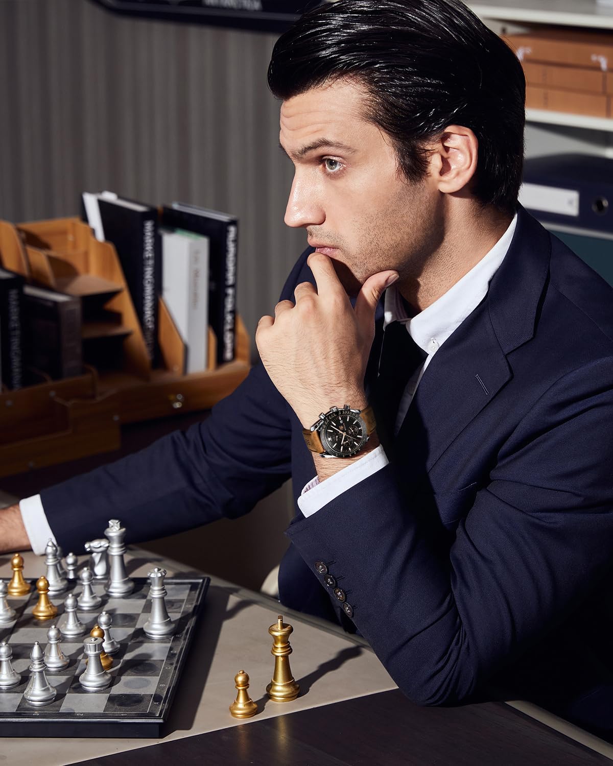 BY BENYAR Watch for Men Analog Quartz Chronograph Waterproof Luminous Designer Big Face Mens Wrist Watches Business Work Sport Casual Dress Watch Elegant Gifts for Men - Image 2