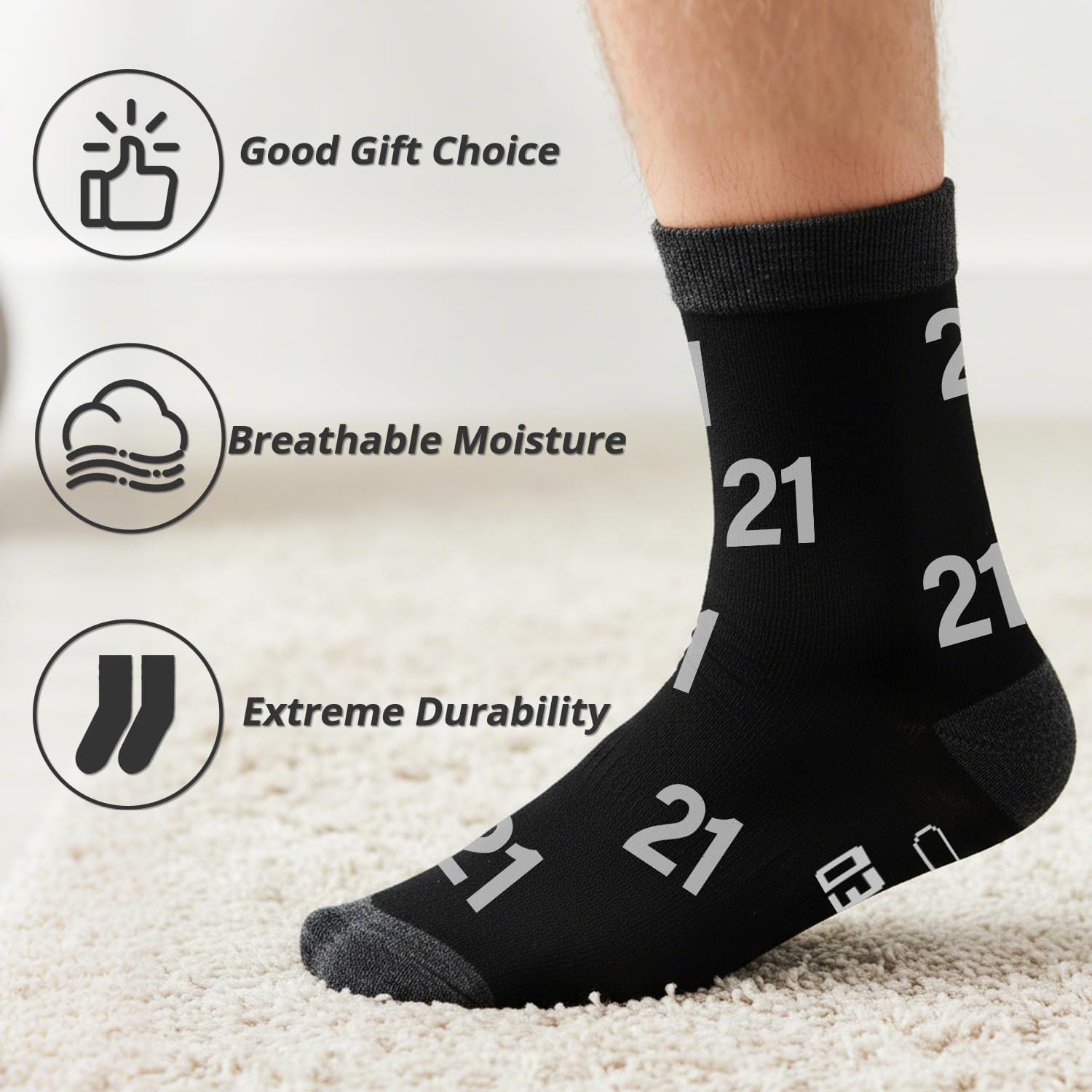 21st Birthday Gifts for Men, 21 Year Old Ideas Presents for Him Mens, Boys Male Unique Gift with Gamer Tumbler, Personalised Card, Funny Socks, Keychain for Son Grandson Brother - Image 3