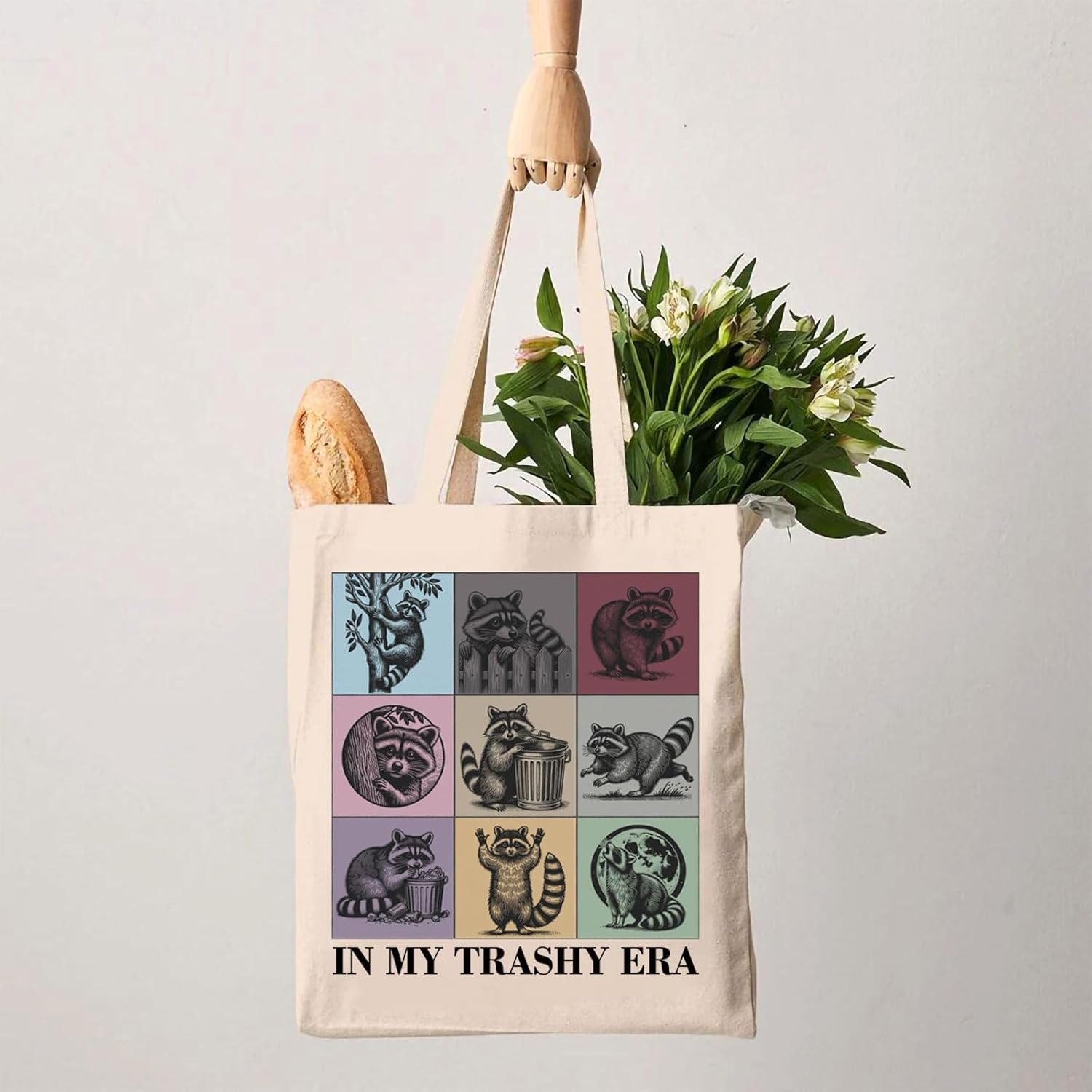 PYOUL Funny Raccoon Gift My Trashy Era Tote Bag Feral Raccoon Handbag Trending Meme Gift Raccoon Lover Gift - Image 5