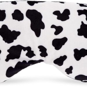 Level Deep Therapy Lavender Weighted Wheat Eye Masks – Microwaveable & Freezable – Soothing Heat Masks – Pain & Stress Relief – Migraines, Anxiety & Tension – Cow Print