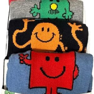 Berry & Wilson Mr. Men Men’s Cotton Rich Character Socks, 5 Pairs, Multicoloured