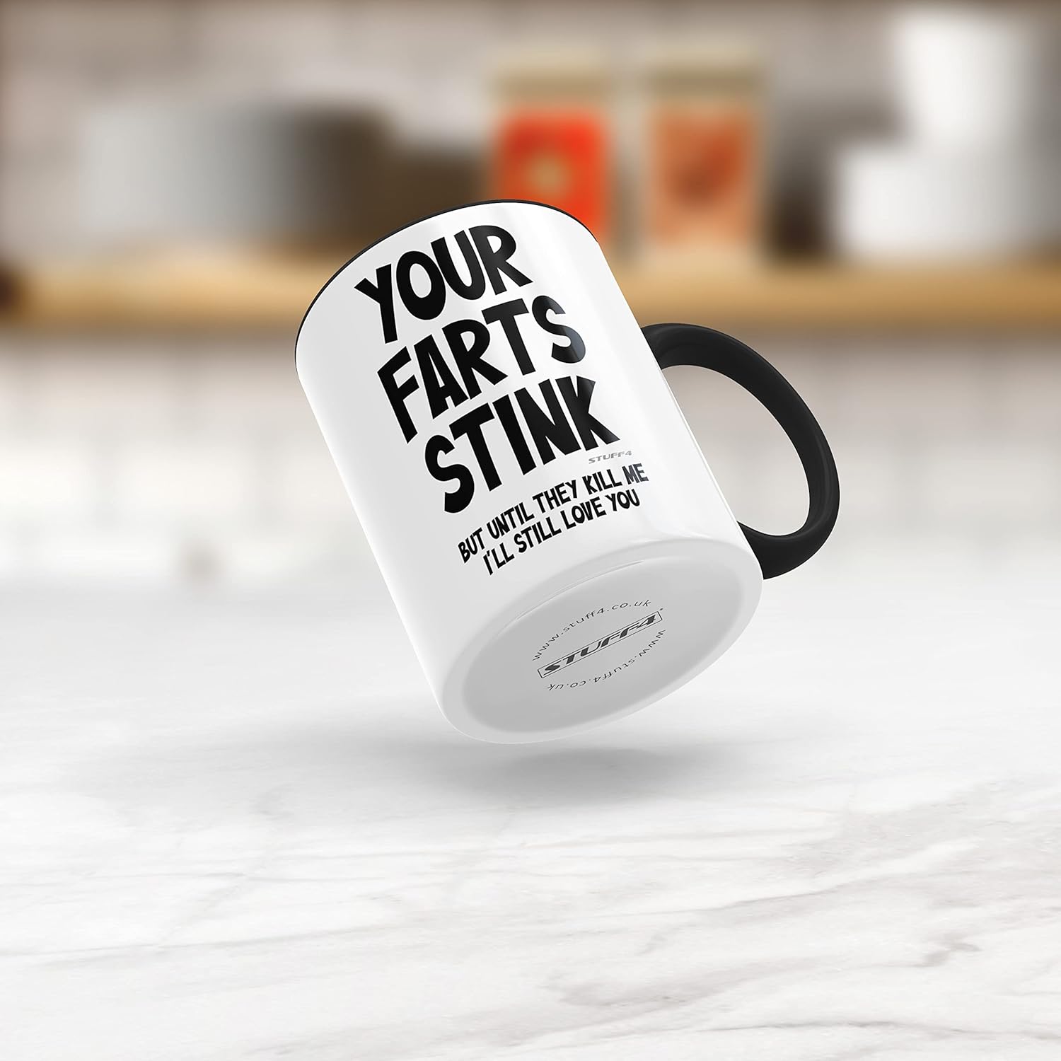Funny Valentines Gifts for Him - Your Farts Stink Mug - Funny Mugs for Men, Birthday Gifts Boyfriend Husband Dad, Joke Novelty Present, I Love You Daughter Son Wife, 11oz Black Ceramic - Image 5